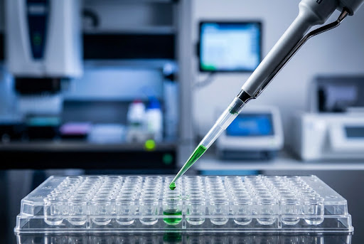 Pipetting into a multiwell plate